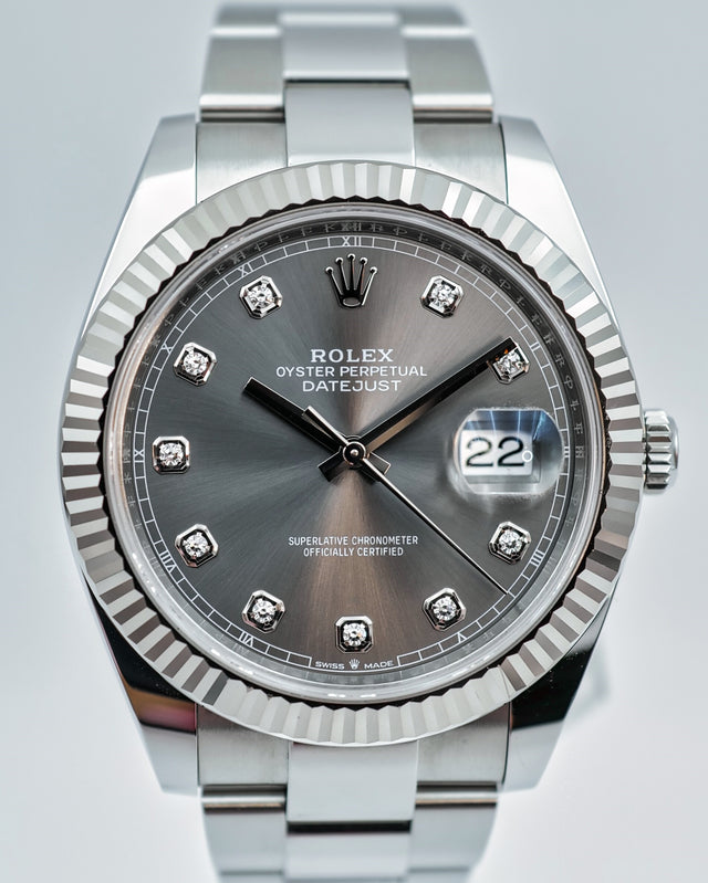 Rolex 126334 Datejust 41 with Slate Stick Dial on Oyster
