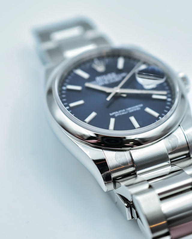 Rolex 126200 Datejust 36 with Blue Stick Dial on Oyster