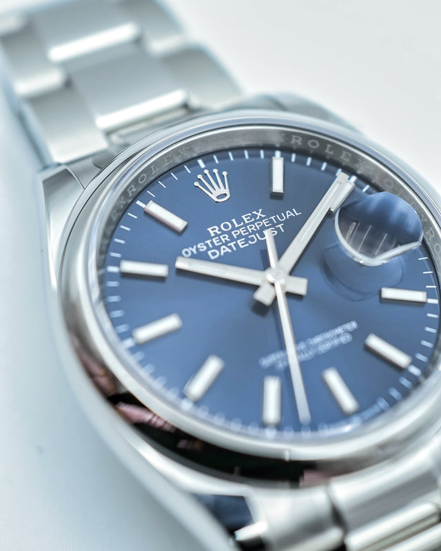 Rolex 126200 Datejust 36 with Blue Stick Dial on Oyster