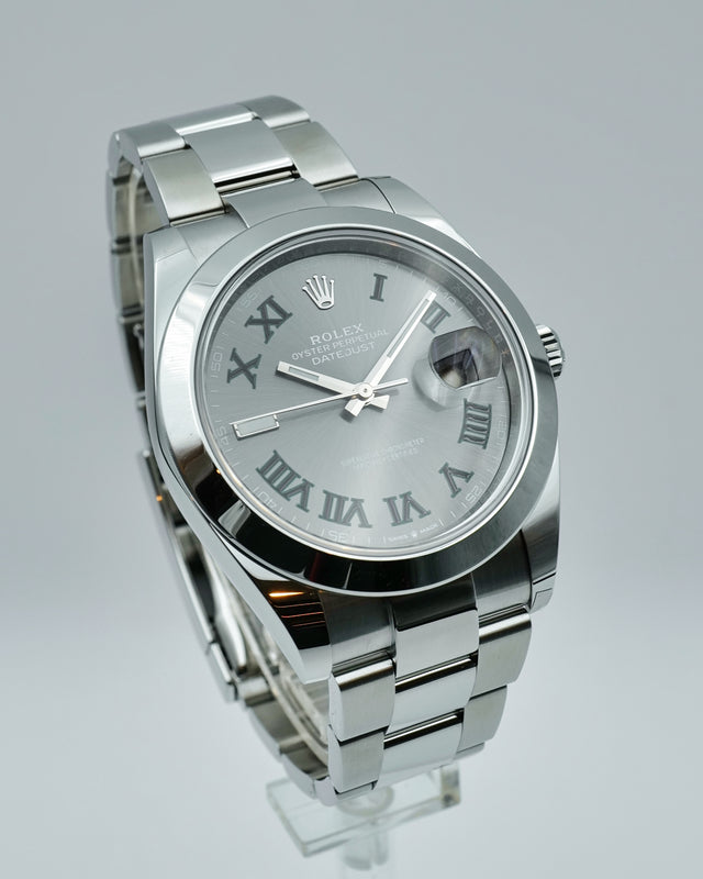 Rolex 126300 Datejust 41 with Slate Roman Dial on Oyster