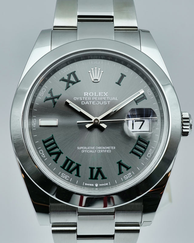 Rolex 126300 Datejust 41 with Slate Roman Dial on Oyster