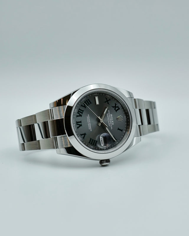 Rolex 126300 Datejust 41 with Slate Roman Dial on Oyster