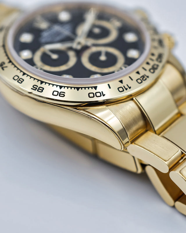 Rolex 116508 Cosmograph Daytona 18K Yellow Gold with Black Diamond Dial