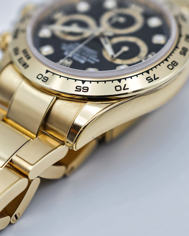 Rolex 116508 Cosmograph Daytona 18K Yellow Gold with Black Diamond Dial