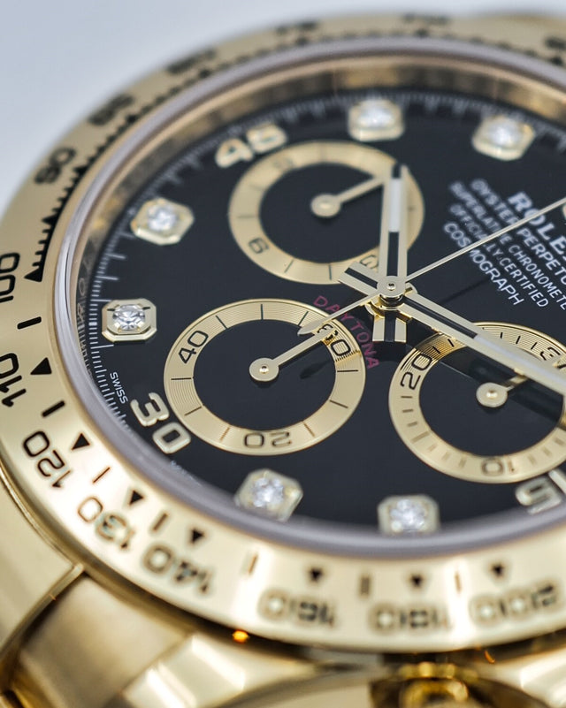 Rolex 116508 Cosmograph Daytona 18K Yellow Gold with Black Diamond Dial