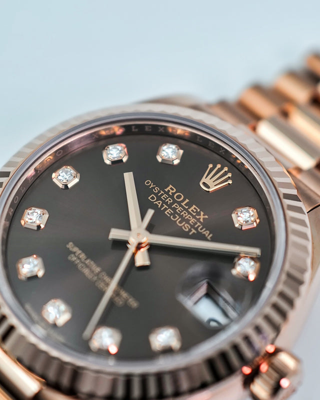 Rolex 278275 Datejust Rose Gold with Chocolate Diamond Dial on President