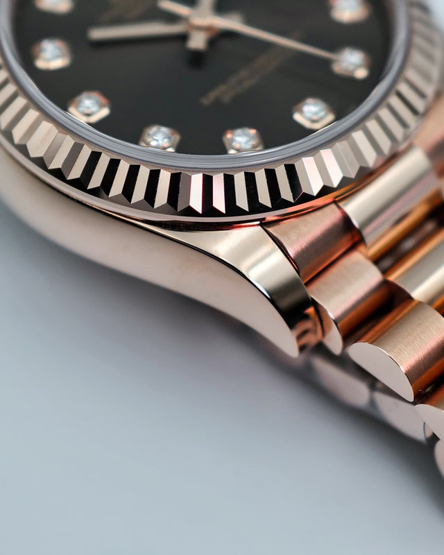 Rolex 278275 Datejust Rose Gold with Chocolate Diamond Dial on President