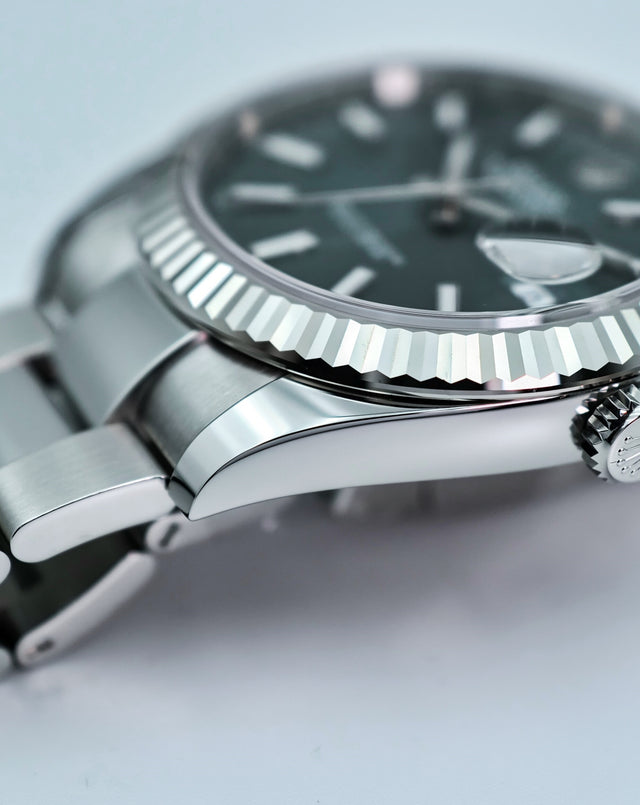 Rolex 126334 Datejust 41 with Mint Green Stick Dial on Oyster