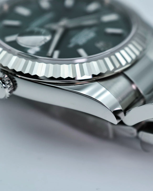 Rolex 126334 Datejust 41 with Mint Green Stick Dial on Oyster