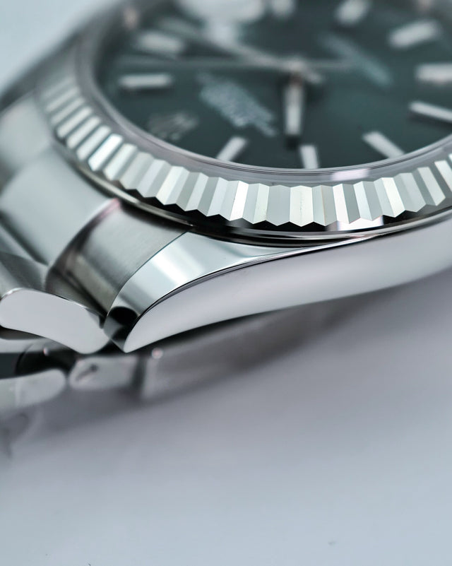 Rolex 126334 Datejust 41 with Mint Green Stick Dial on Oyster