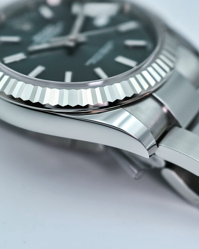 Rolex 126334 Datejust 41 with Mint Green Stick Dial on Oyster
