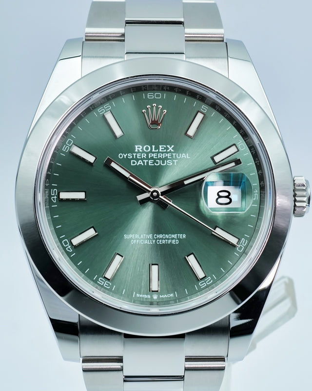 Rolex 126300 Datejust 41 with Mint Green Dial on Oyster
