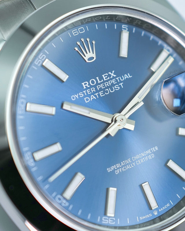 Rolex 126300 Datejust 41 with Blue Stick Dial on Oyster