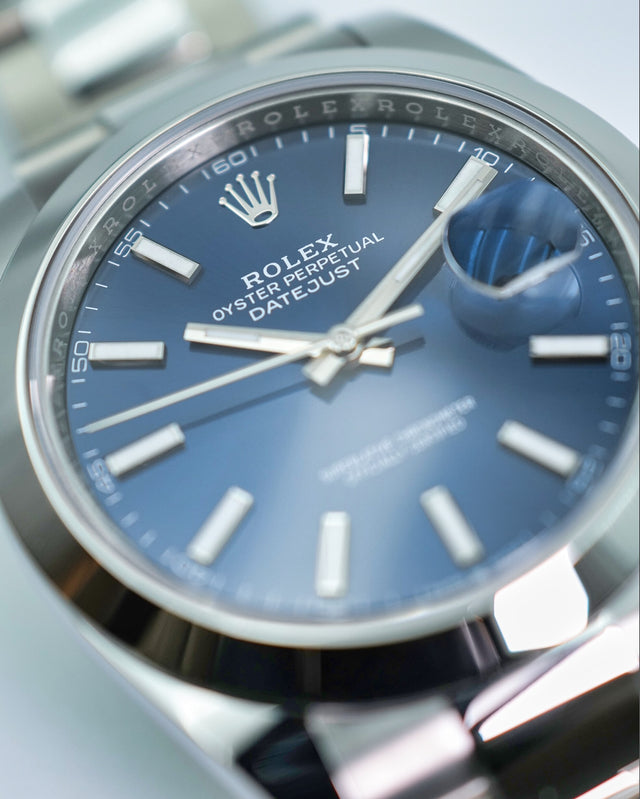 Rolex 126300 Datejust 41 with Blue Stick Dial on Oyster
