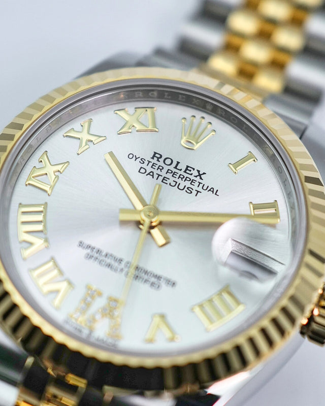 Rolex 278273 Datejust 18K/SS with Silver Roman Dial on Jubilee