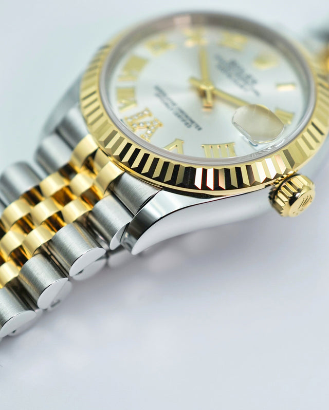Rolex 278273 Datejust 18K/SS with Silver Roman Dial on Jubilee