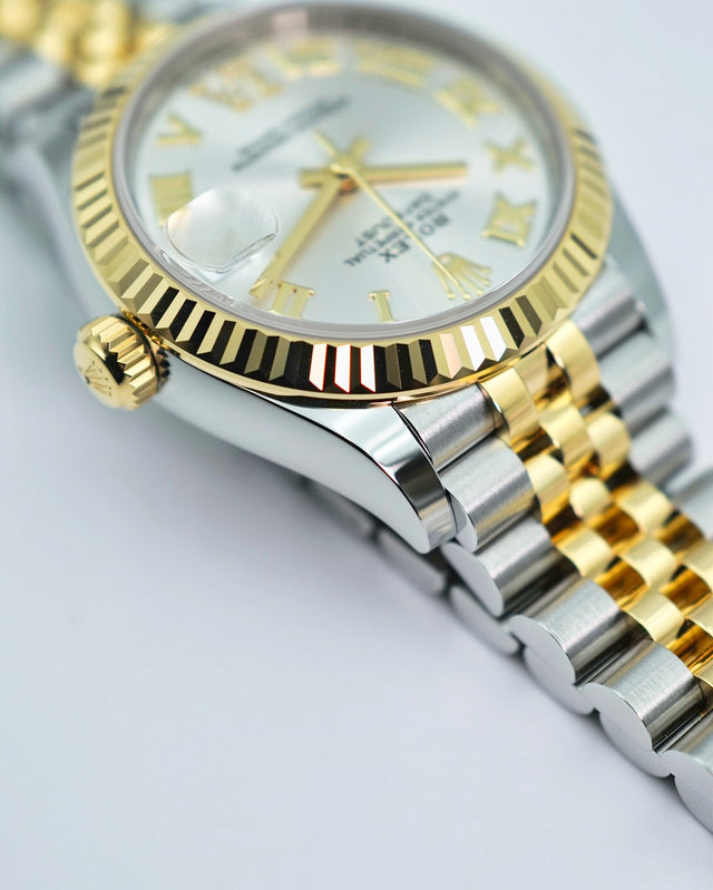 Rolex 278273 Datejust 18K/SS with Silver Roman Dial on Jubilee