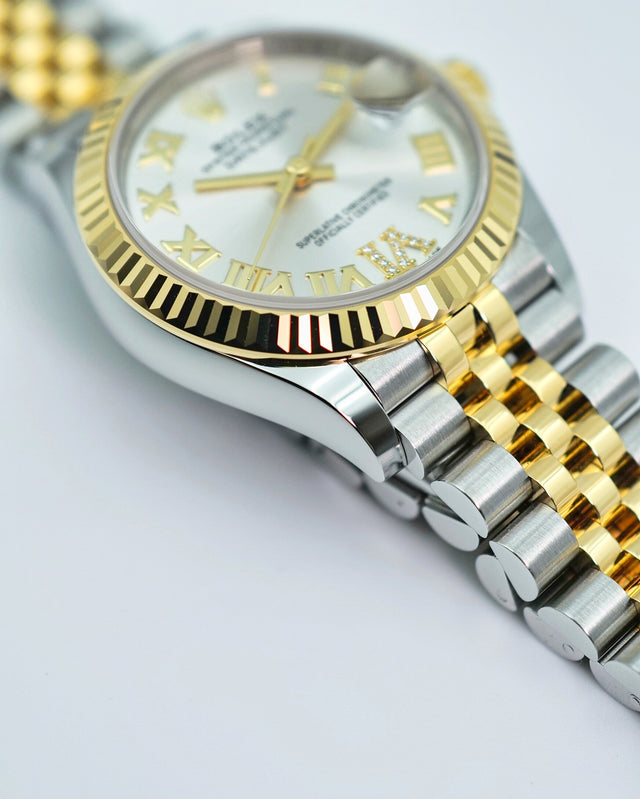 Rolex 278273 Datejust 18K/SS with Silver Roman Dial on Jubilee