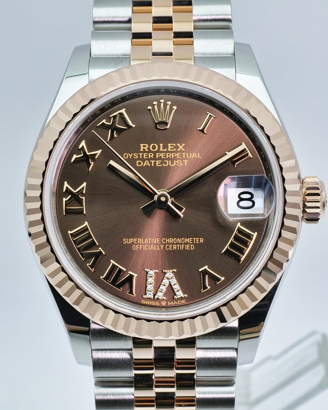 Rolex 278271 Datejust 18K/SS with Chocolate Roman Dial on Jubilee