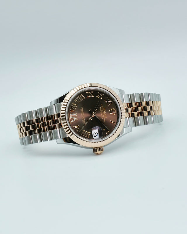 Rolex 278271 Datejust 18K/SS with Chocolate Roman Dial on Jubilee