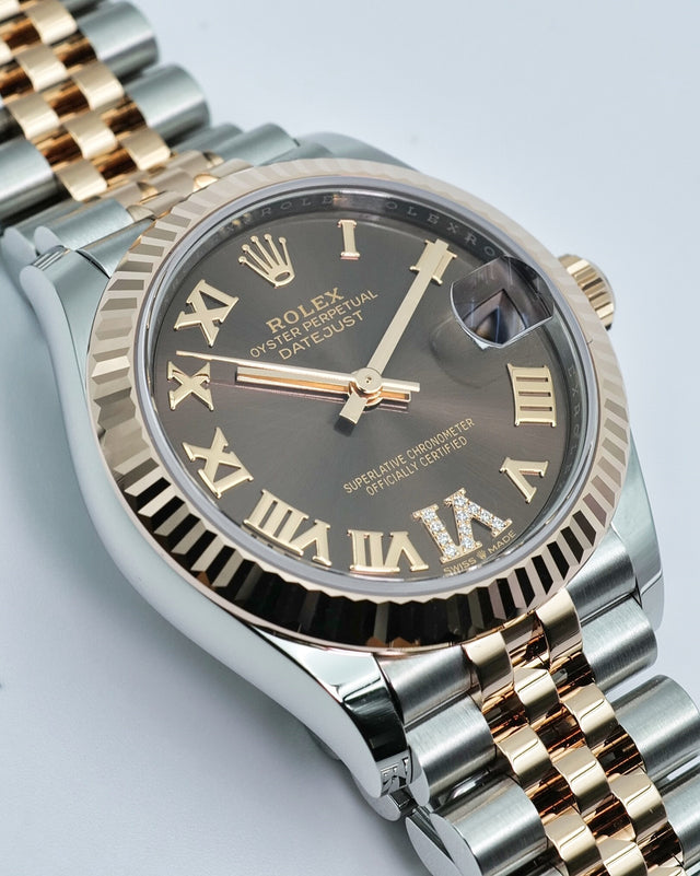 Rolex 278271 Datejust 18K/SS with Chocolate Roman Dial on Jubilee