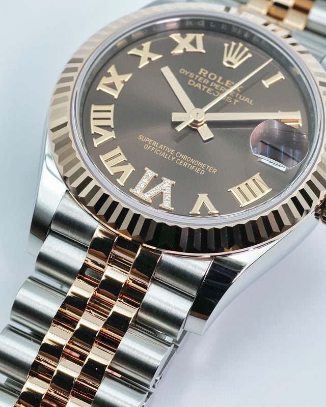 Rolex 278271 Datejust 18K/SS with Chocolate Roman Dial on Jubilee