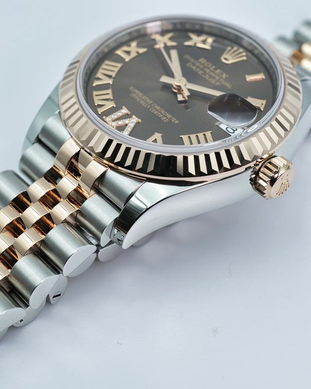 Rolex 278271 Datejust 18K/SS with Chocolate Roman Dial on Jubilee