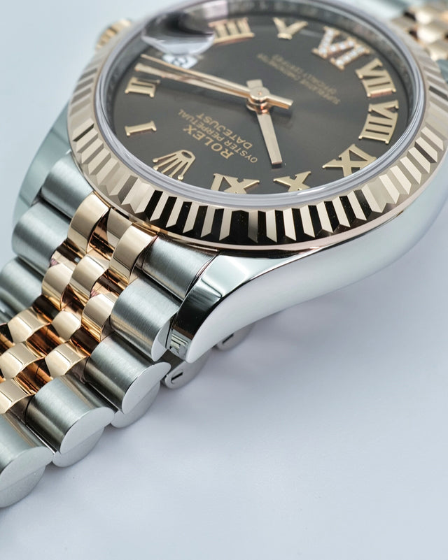 Rolex 278271 Datejust 18K/SS with Chocolate Roman Dial on Jubilee