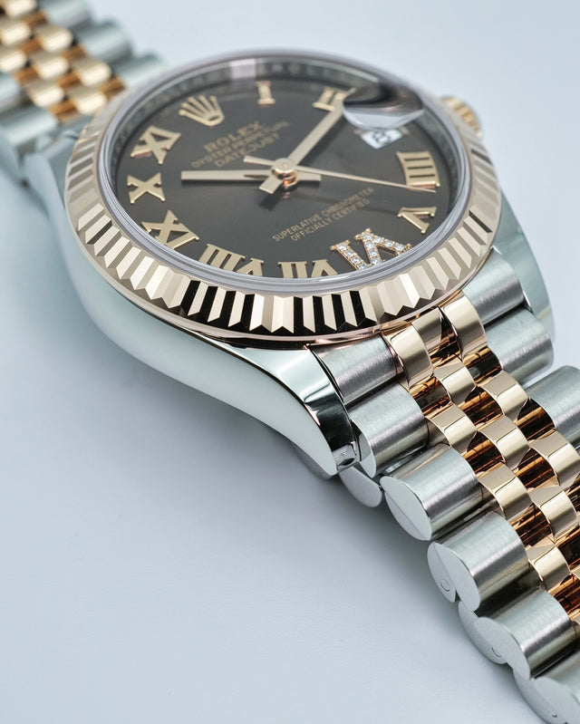 Rolex 278271 Datejust 18K/SS with Chocolate Roman Dial on Jubilee