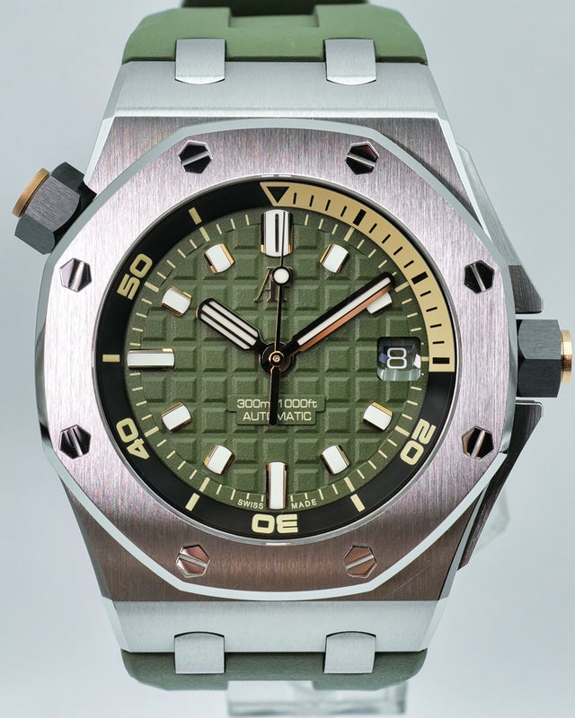 Audemars Piguet 15720ST Royal Oak Offshore Diver with Khaki Green Dial