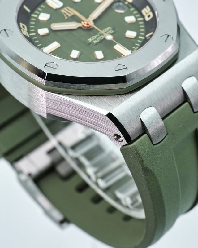 Audemars Piguet 15720ST Royal Oak Offshore Diver with Khaki Green Dial