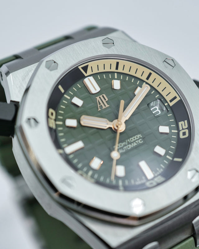 Audemars Piguet 15720ST Royal Oak Offshore Diver with Khaki Green Dial