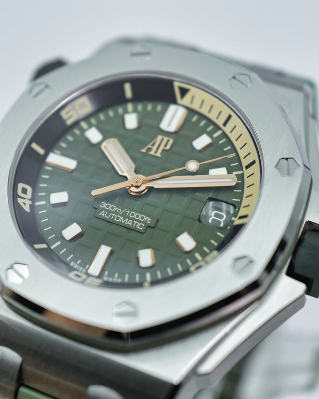 Audemars Piguet 15720ST Royal Oak Offshore Diver with Khaki Green Dial