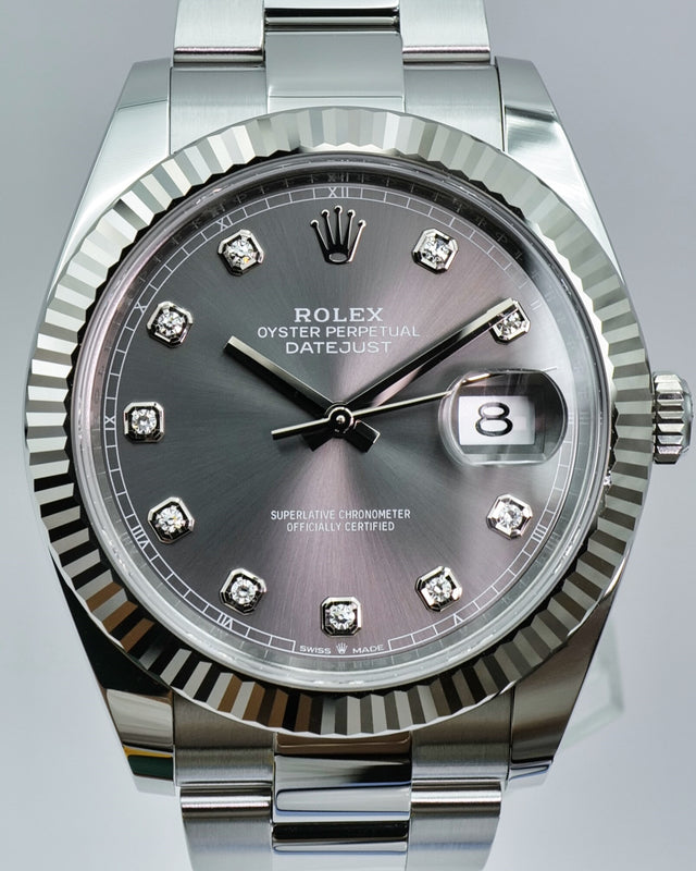 Rolex 126334 Datejust 41 with Slate Stick Dial on Oyster (New Old Stock)