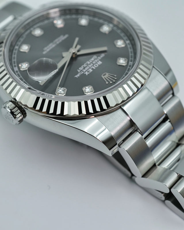 Rolex 126334 Datejust 41 with Slate Stick Dial on Oyster (New Old Stock)