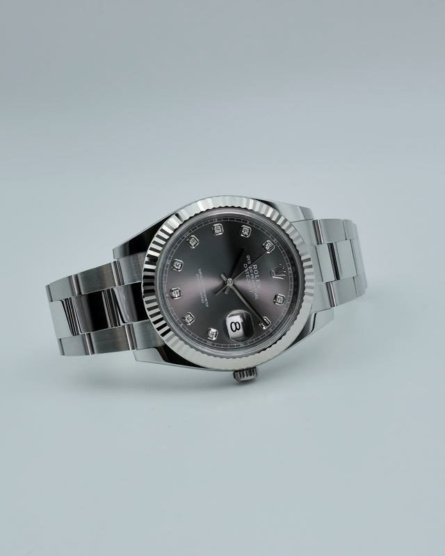 Rolex 126334 Datejust 41 with Slate Stick Dial on Oyster (New Old Stock)