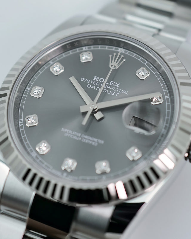 Rolex 126334 Datejust 41 with Slate Stick Dial on Oyster (New Old Stock)