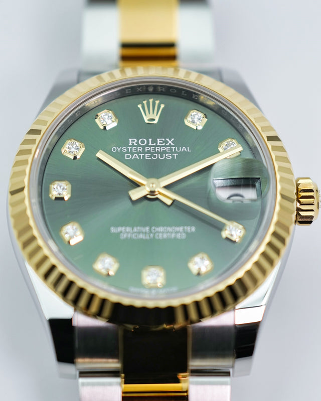 Rolex 278273 Datejust 18K/SS with Olive Green Diamond Dial on Oyster