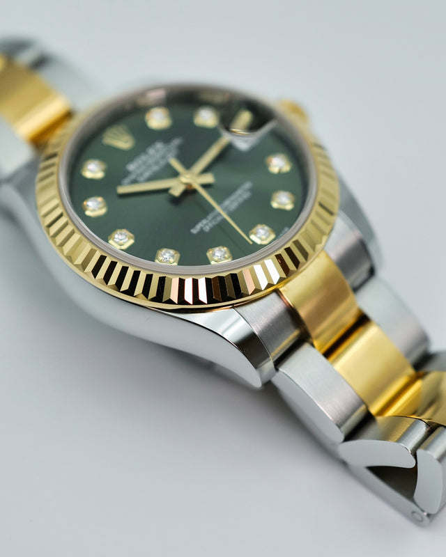 Rolex 278273 Datejust 18K/SS with Olive Green Diamond Dial on Oyster