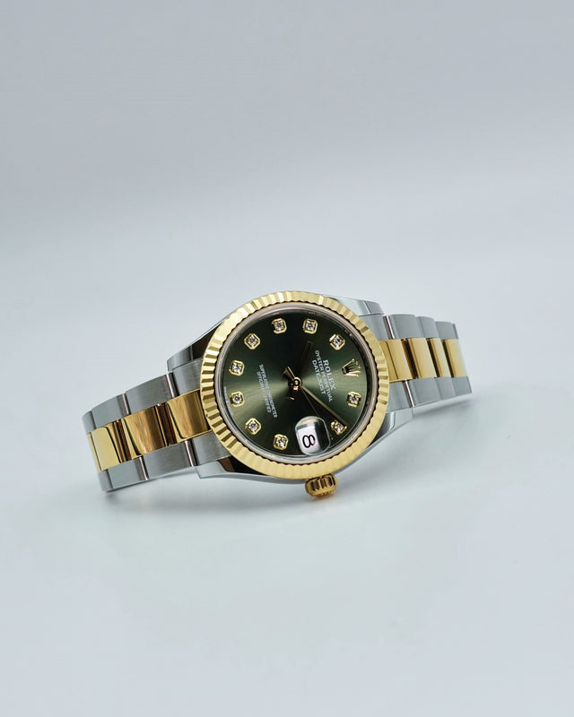 Rolex 278273 Datejust 18K/SS with Olive Green Diamond Dial on Oyster