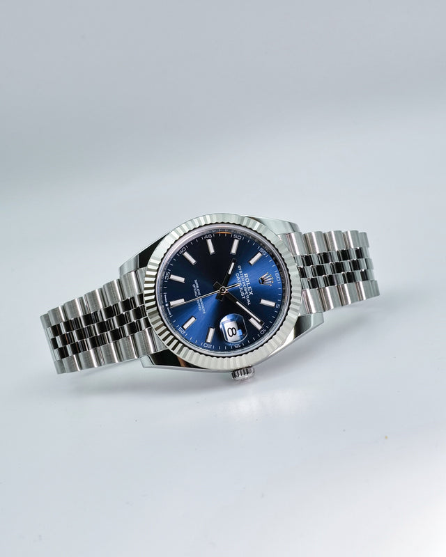 Rolex 126334 Datejust 41 with Blue Stick Dial on Jubilee