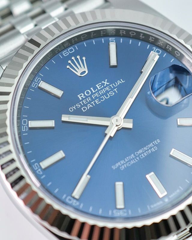 Rolex 126334 Datejust 41 with Blue Stick Dial on Jubilee