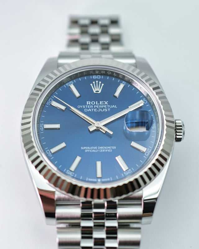 Rolex 126334 Datejust 41 with Blue Stick Dial on Jubilee