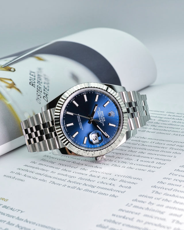 Rolex 126334 Datejust 41 with Blue Stick Dial on Jubilee