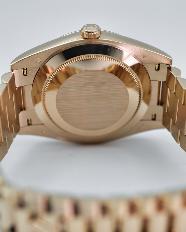 Rolex 228235 Day Date 40 18K Rose Gold with Chocolate Roman Dial