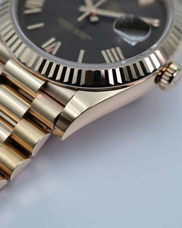 Rolex 228235 Day Date 40 18K Rose Gold with Chocolate Roman Dial
