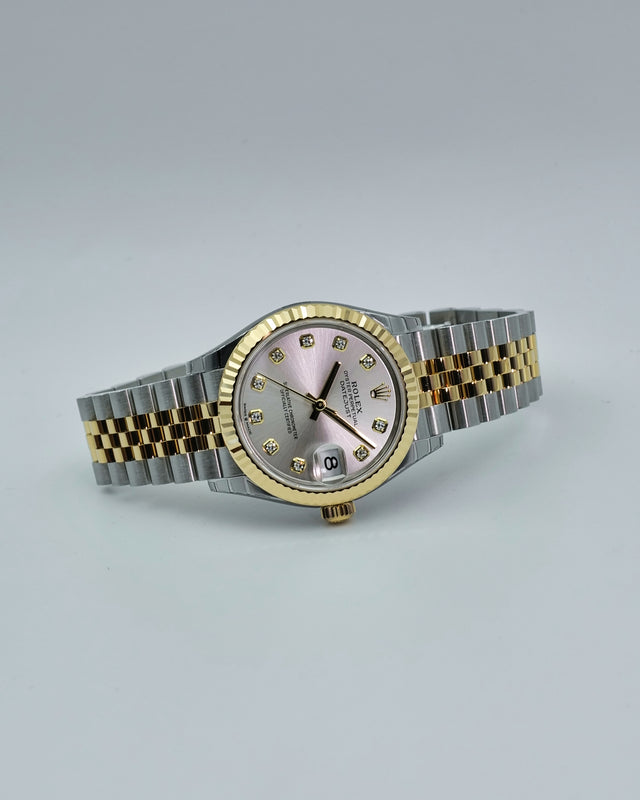 Rolex 278273 Datejust 18K/SS with Silver Diamond Dial on Jubilee