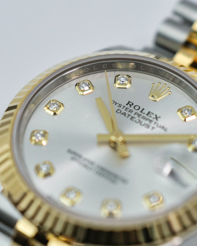 Rolex 278273 Datejust 18K/SS with Silver Diamond Dial on Jubilee