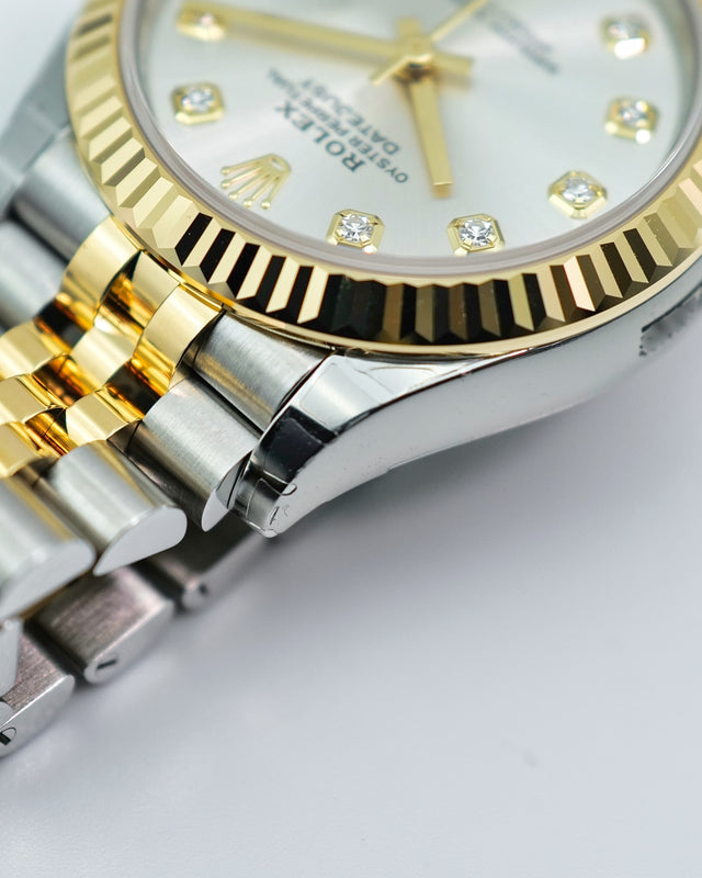 Rolex 278273 Datejust 18K/SS with Silver Diamond Dial on Jubilee