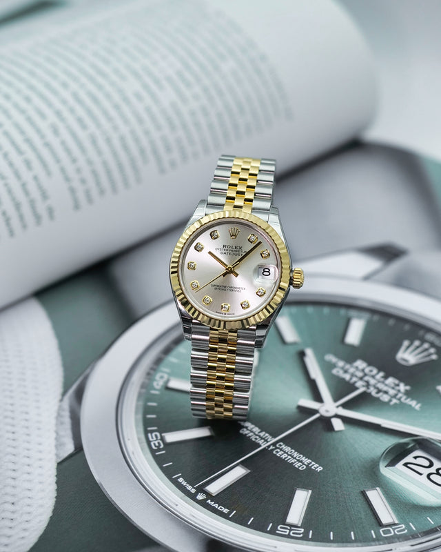 Rolex 278273 Datejust 18K/SS with Silver Diamond Dial on Jubilee